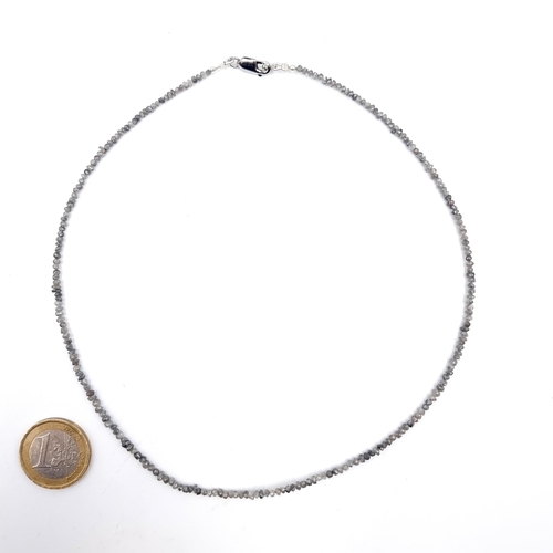 931 - A sterling Silver  single strand rough diamond necklace, length 40cm. Brand new from the gem company... 