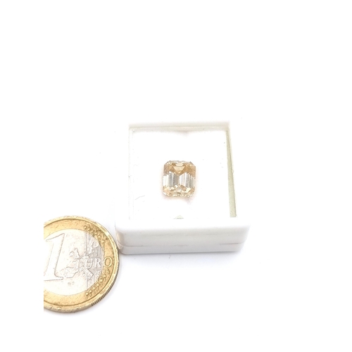 941 - A beautiful gold moissanite stone, weight 2.75 cts with certification number.