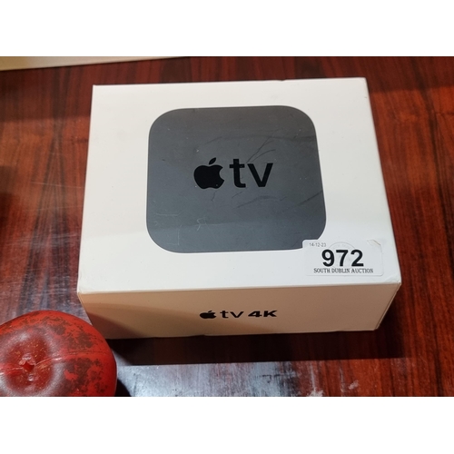 972 - An Apple TV 4K (32GB) model no. MQD22AE/A modem and remote set dating to 2018. Similar RRP of €169 a... 