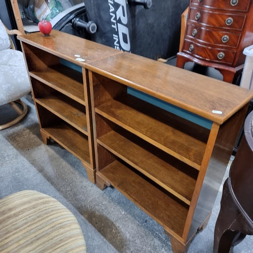 623 - Star Lot : A pair of G-Plan Mid Century oak book cases / shelves. Simple stylish design.