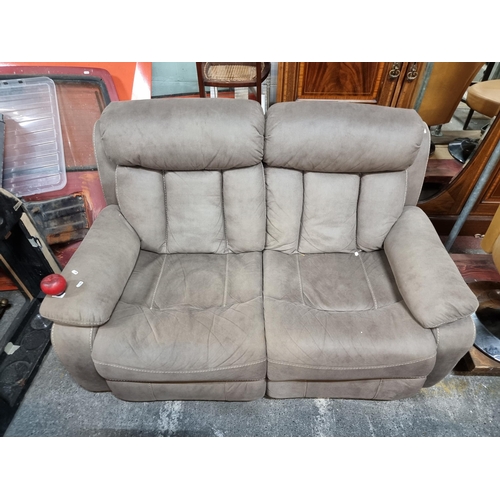 641 - Star Lot : A wonderful comfortable two seat soft suede leather recliner sofa in lovely condition.