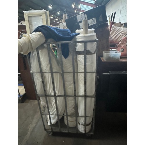 962 - A very large cage with Approx 20 large rolls of Fabric. Would be 100S and 100s to purchase this. (do... 