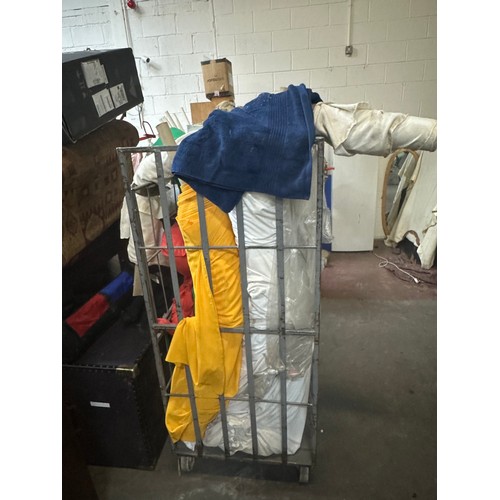 962 - A very large cage with Approx 20 large rolls of Fabric. Would be 100S and 100s to purchase this. (do... 