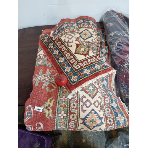 649 - Star Lot: An absolutely stunning large Kazakh hand knotted wool rug / carpet. With classic geometric... 