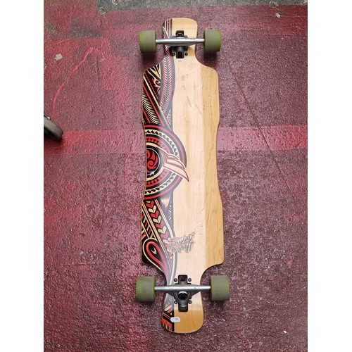 377 - A robust longboard by Mindless Longboards, featuring a durable deck and large smooth-riding rubber w... 