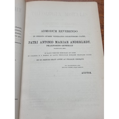 718 - Two antique hardback books titled 'Theologia Moralis' Vol. I and II by  Augustino Lehmkuhl. Dating t... 