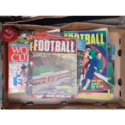 862 - A large collection of vintage 'Football Monthly' magazines dating to the 1960s, along with a ring bo... 