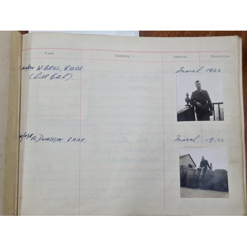 688 - Star Lot : A wonderful visitors book containing photographs and signatures of mainly World War II an... 