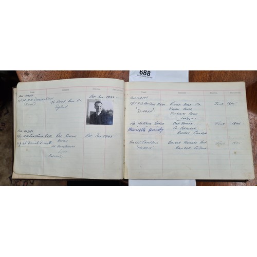 688 - Star Lot : A wonderful visitors book containing photographs and signatures of mainly World War II an... 