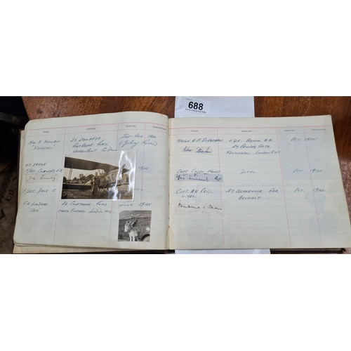 688 - Star Lot : A wonderful visitors book containing photographs and signatures of mainly World War II an... 