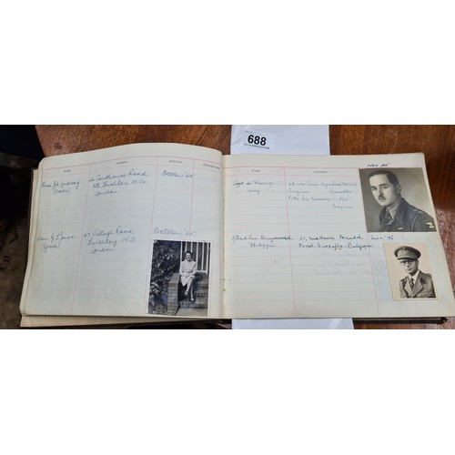 688 - Star Lot : A wonderful visitors book containing photographs and signatures of mainly World War II an... 