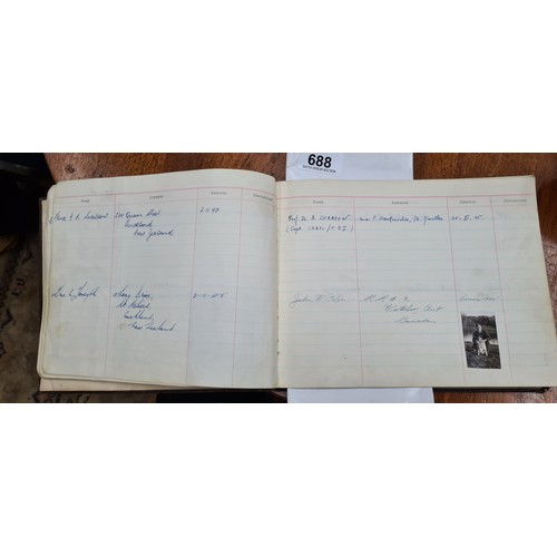 688 - Star Lot : A wonderful visitors book containing photographs and signatures of mainly World War II an... 