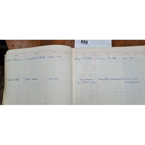 688 - Star Lot : A wonderful visitors book containing photographs and signatures of mainly World War II an... 