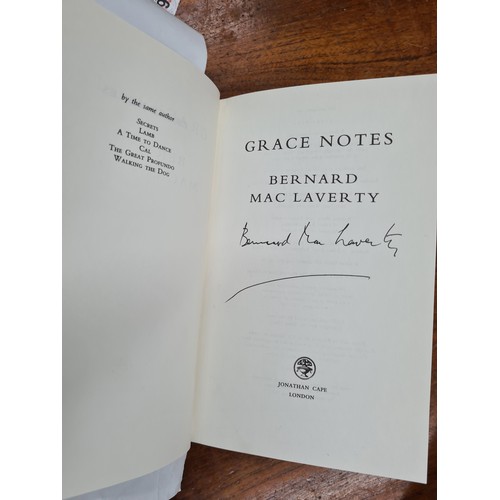 704 - A hand signed first edition hardback book titled 'Grace Notes' by Bernard MacLaverty. Published in 1... 