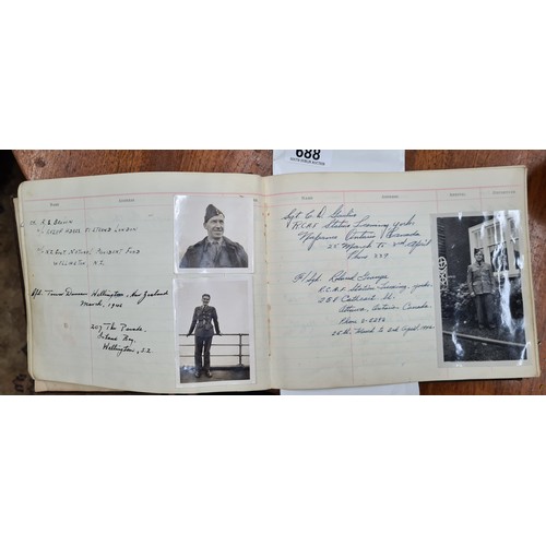 688 - Star Lot : A wonderful visitors book containing photographs and signatures of mainly World War II an... 