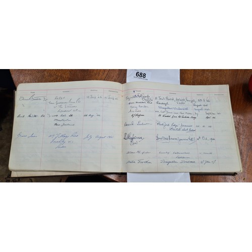 688 - Star Lot : A wonderful visitors book containing photographs and signatures of mainly World War II an... 