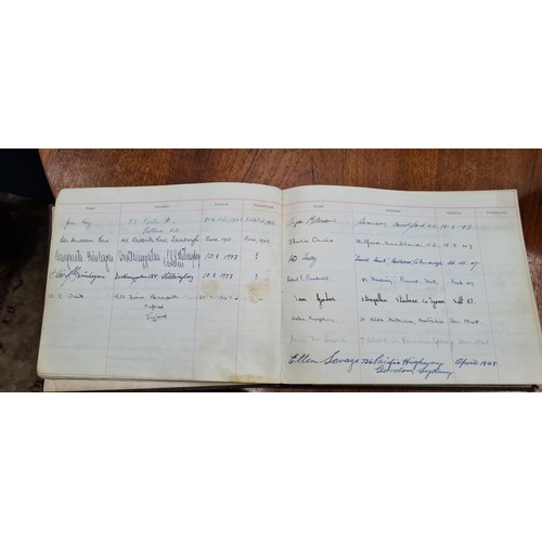 688 - Star Lot : A wonderful visitors book containing photographs and signatures of mainly World War II an... 