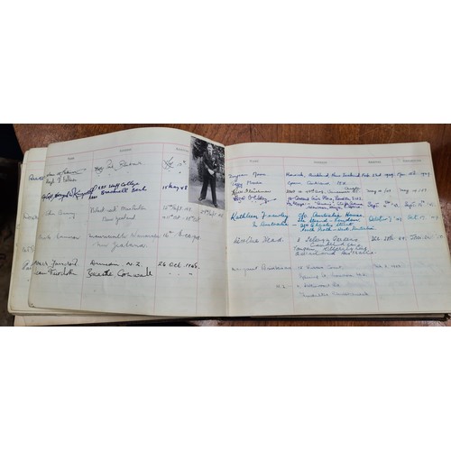 688 - Star Lot : A wonderful visitors book containing photographs and signatures of mainly World War II an... 