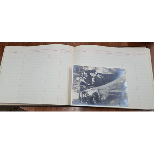 688 - Star Lot : A wonderful visitors book containing photographs and signatures of mainly World War II an... 