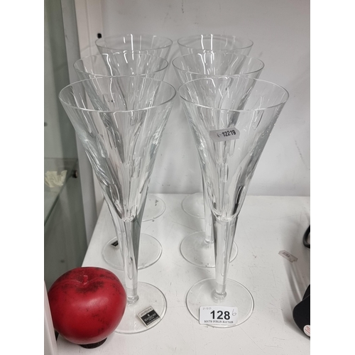 128 - Star Lot : A wonderful set of six large John Rocha for Waterford Crystal stemmed wine glasses. In ve... 