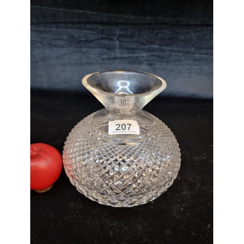 207 - A beautiful Waterford Crystal hurricane lamp shade.