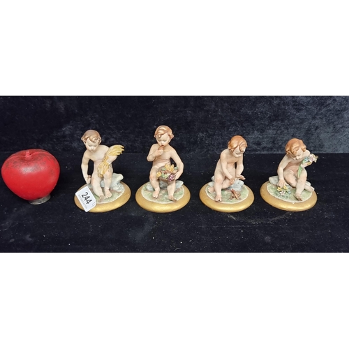 244 - Four vintage Italian Capo Di Monte figure featuring children in different pursuits.