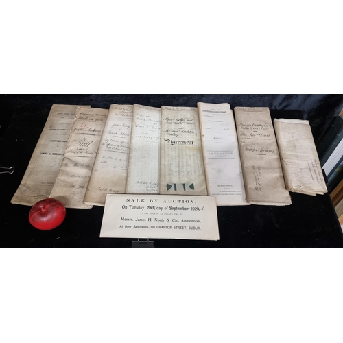 269 - A collection of antique ephemera relating to property ownership with mortgage, solicitor, agreement ... 