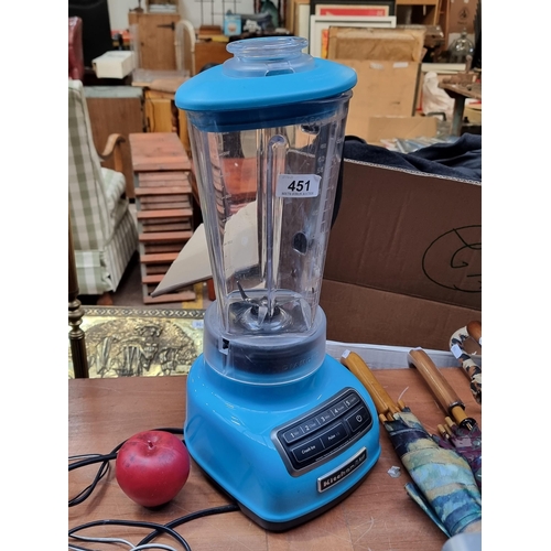 451 - A super KitchenAid Diamond Jar blender model no. KSB1575CL, in a stylish baby blue colourway. With G... 