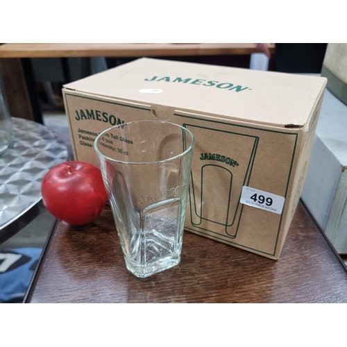 499 - A box of 6 Jameson Irish Whiskey signature glasses with triangular bases. Love these glasses they ar... 