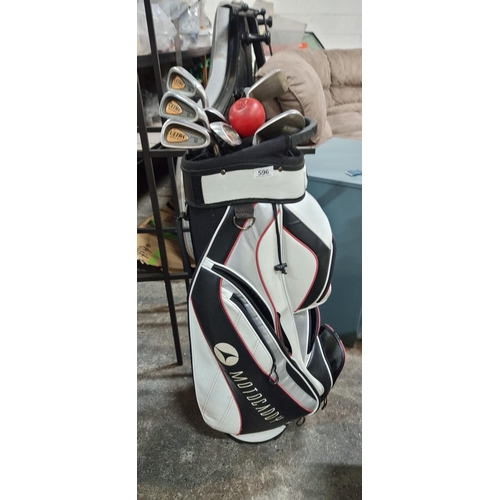 596 - A set  of Wilson Ultra irons 3, 5,6,7,8,9 Pw an Sw along with a good looking Motocaddy bag.