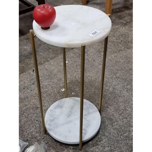 624 - A fabulous tall marble and brass side table.