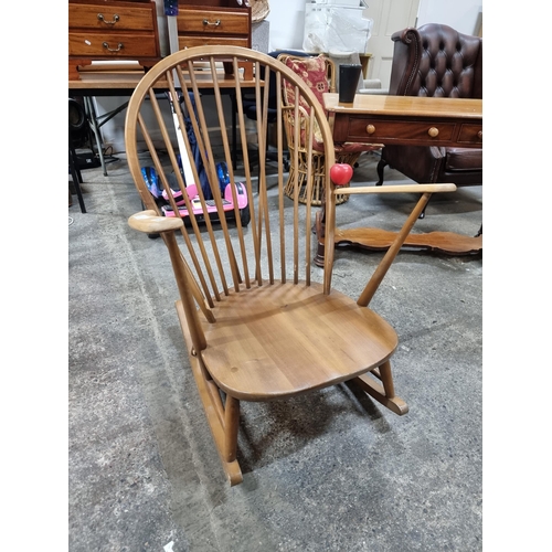 639 - Star Lot : A splendid 1960's Ercol rocking chair by Lucian Ercolani For Ercol. Its a stunning chair ... 