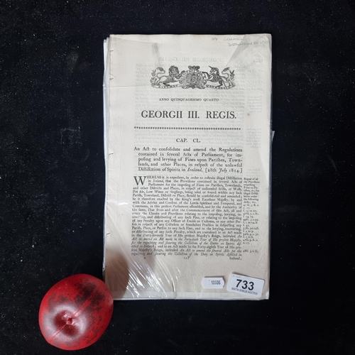 733 - A wonderful 19th century document booklet relating to distillation of spirits in Ireland dating to 2... 