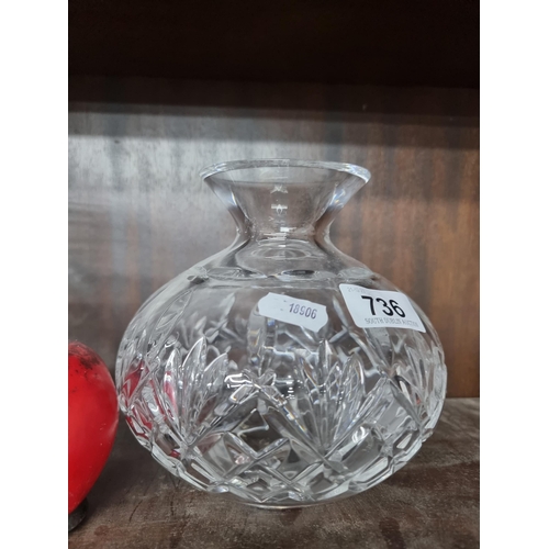 736 - A Waterford Crystal hurricane lamp shade in very good condition.