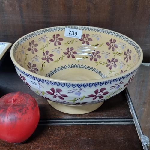 739 - A charming large Nicholas Mosse mixing bowl in the Clematis pattern. In very good condition.