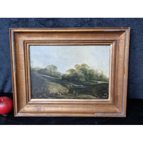 753 - Super Star Lot: A magnificent antique 19th century original oil on panel painting featuring a tradit... 