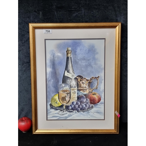 758 - A delightful original Ron Davidson (British, contemporary) watercolour on paper painting showing a s... 