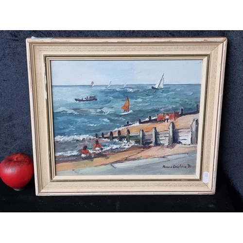 762 - A very sweet vintage original oil on board painting dating to 1981, featuring a coastal landscape sc... 