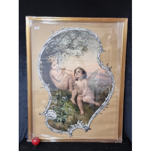 767 - Star Lot: A magnificent and very large early 20th century original oil on unstretched canvas paintin... 