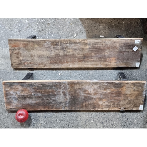 773 - Two nicely sized rustic wooden shelves. Ideal for any country home from Industry and Co matches the ... 