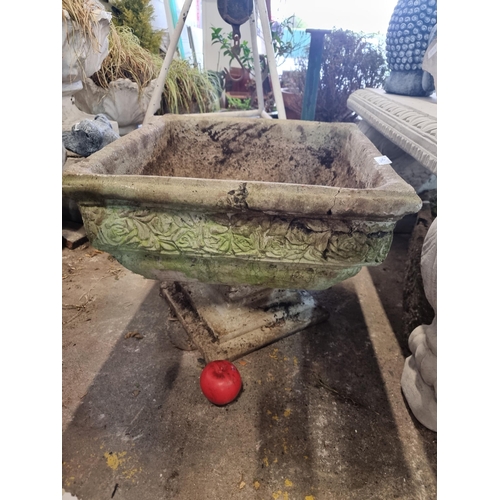 784 - Star lot : A fabulous large vintage stone planter on a square Base. Super Piece.