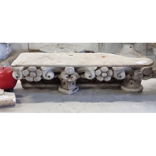 786 - A stunning piece of solid carved marble cornicing with acanthus leaf design.