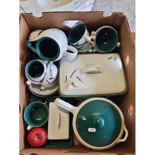 799 - Approx. 36 pieces of vintage Denby Stoneware dinner set in the 'Greenwheat' pattern. Comprising of l... 