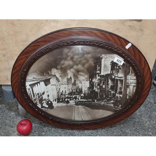 825 - A print of a photograph of San Francisco in the aftermath of an earthquake in 1906. Titled 