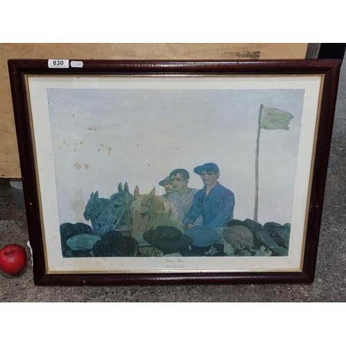 830 - A framed print from The National Gallery Of Ireland by J.B Yates titled Galway Races.