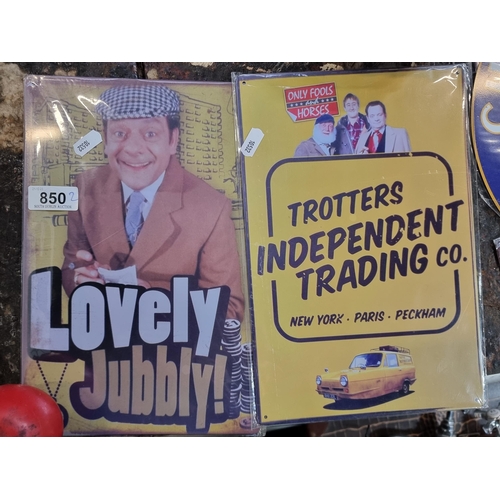 850 - Two Only Fools and Horses themed metal signs reading 