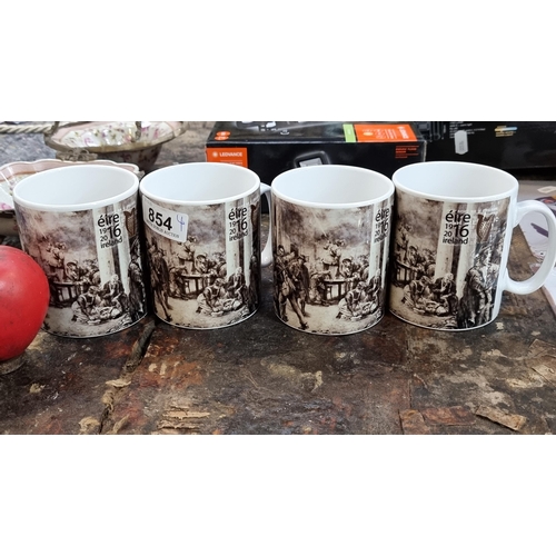 854 - A set of four as new ceramic mugs featuring a scene of the Proclamation outside the GPO, in commemor... 