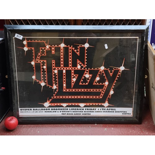 917 - A large Print of a framed Thin Lizzy concert poster. Oyster Ballroom, Limerick its only £5 so probab... 