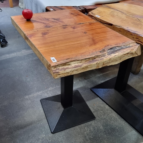 950 - Star Lot : A fabulous table featuring a live-edge wood top and modern black metal base. A Fabulous t... 