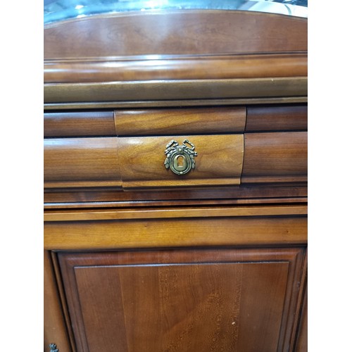 922 - Star Lot : Elegant large Mirrored back  mahogany sideboard with cupboard space featuring a full leng... 